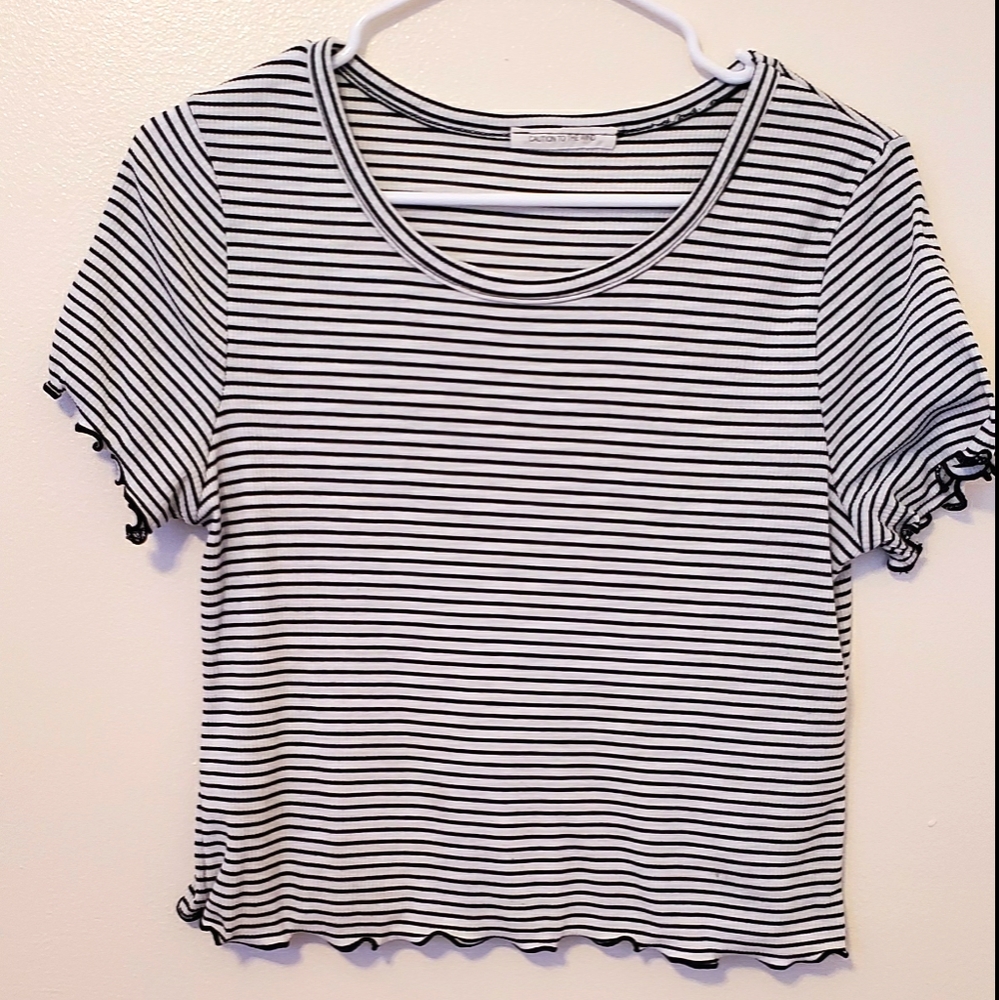 Caution To The Wind striped crop top